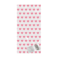 Bolsas de plástico rectangulares corazones rosas - 10 unidades