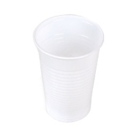 Vasos de 220 ml blancos de plástico reutilizable - 30 unidades