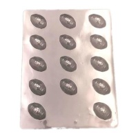 Molde de balón de rugby para chocolate de plástico de 24 x 18,5 cm - Pastkolor - 14 cavidades