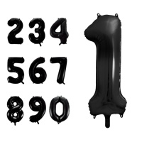 Globo de número negro de 86 cm - PartyDeco