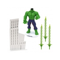 Figura y velas de Hulk - 22 unidades