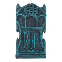 Lápida de RIP azul envejecido de 43 x 22 cm