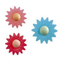 Obleas de flores de Margarita de colores de 4,5 cm - Dekora - 100 unidades