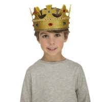 Corona de rey dorada con detalles infantil