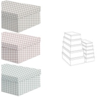 Caja rectangular Vichy - 15 unidades