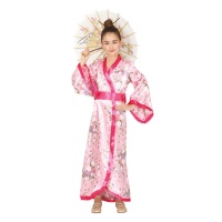 Disfraz de geisha floral para niña