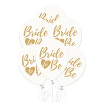 Globos transparentes de Bride to Be dorado de 30 cm - 6 unidades