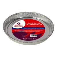 Envase de aluminio desechable para pizza de 25 x 2,5 cm - 2 unidades