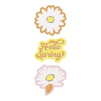 Pegatinas de flores Hello spring - 3 unidades