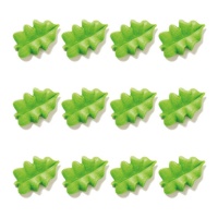 Figuras de azúcar de hojas verdes de 20 gr - Decora - 12 unidades