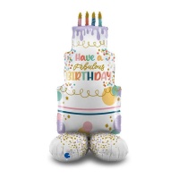 Globo de tarta con base de Have a fabulous birthday de 56 x 123 cm - Grabo