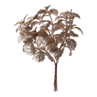 Rama decorativa con hojas champagne de 14 cm