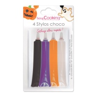 Set de bolígrafos sabor chocolate para decorar de Halloween de 25 gr- scrapcooking - 4 unidades
