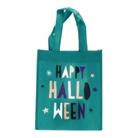 Bolsa de Happy Halloween turquesa de 21 x 23 cm