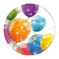 Platos de globos brillantes de 20 cm - 8 unidades