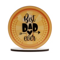 Topper para tarta con mensaje Best Dad Ever - Dekora