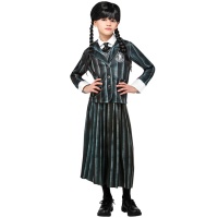Disfraz de Miércoles Addams en uniforme infantil