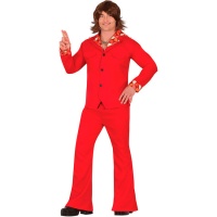 Disfraz de los años 70 rojo para hombre