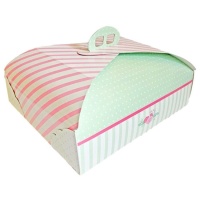 Caja para tarta rectangular con asa de 38 x 30 x 10 cm - Sweetkolor