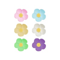 Figuras de azúcar de flores de colores grandes - Decora - 6 unidades