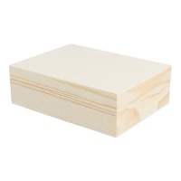 Caja madera de pino macizo rectangular de 16 x 12 x 5 cm