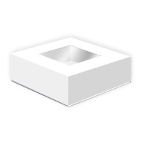 Caja para tarta blanca con ventana de 33 x 33 x 9,5 cm - Pastkolor - 1 unidad