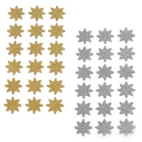 Pegatinas de formas de estrellas de 8 puntas con purpurina de 2 cm - 18 piezas