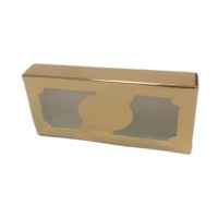 Caja para turrón dorada con ventana de 21 x 8,5 x 2,5 cm - Pastkolor