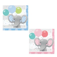Servilletas de Elephant Baby de 12,5 x 12,5 cm - 16 unidades