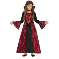 Disfraz de vampiresa con estampado gótico para niña