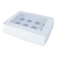 Caja para 12 cupcakes blanca de 30,3 x 30,3 x 10 cm - Pastkolor - 25 unidades
