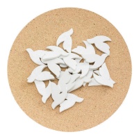 Figuras de madera de paloma blanca de 3 cm - 20 unidades