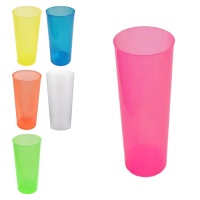 Vasos de 300 ml de plástico de colores de tubo - 6 unidades