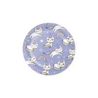 Platos de gato unicornio de 17 cm - 8 unidades