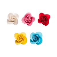 Figuras de azúcar de flores de colores de 5 cm - Dekora - 20 unidades