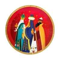 Plato de Reyes Magos de 17 cm - 8 unidades