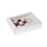 Caja para 24 mini cupcakes blanca de 33,9 x 25,4 x 9,6 cm - House of Marie - 2 unidades