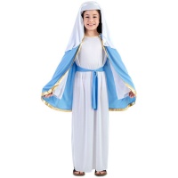 Disfraz de Virgen María con gorro para niña