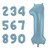 Globo de número azul pastel de 86 cm - Folat
