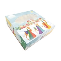 Caja para roscón de reyes de oriente de 31 x 31 x 8 cm - Sweetkolor - 1 unidad