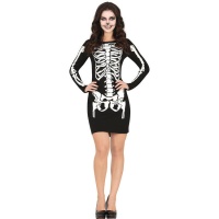 Disfraz de esqueleto en vestido para mujer