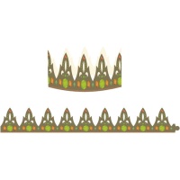 Corona para roscon de Reyes verde y naranja - Dekora - 100 unidades