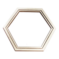 Bastidor hexagonal para bordar de madera de 14 x 16 cm - Casasol