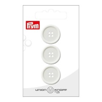 Botones blancos con borde de 2 cm con cuatro agujeros - Prym - 3 unidades