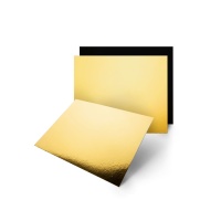 Base para tarta rectangular de 25 x 35 x 0,3 cm dorada y negra - Pastkolor