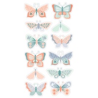 Pegatinas de animales mariposas con relieve - 1 lámina