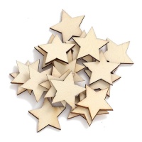 Figuras de madera de estrella de 3 cm - 20 unidades