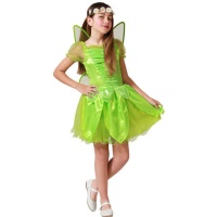 Disfraz de hada verde brillante para niña