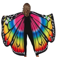 Alas de mariposa multicolor para adulto de 160 x 130 cm