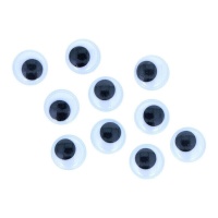 Ojos redondos negros móviles de 1,5 cm - Innspiro - 48 unidades